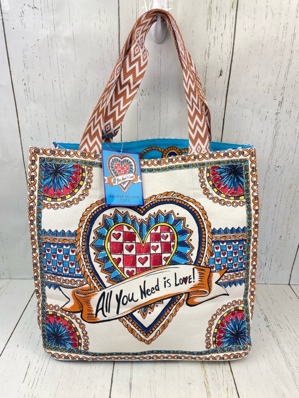 Brighton Believe In Love Cotton Canvas Tote Bag